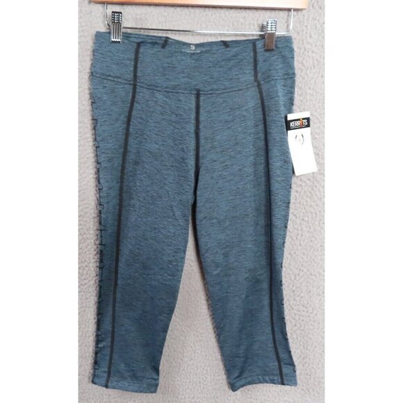 Kerrits Leggings Small Groundwork Capri Stretch Jade Blue Equestrian Pull On NEW - Picture 1 of 10